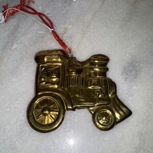 Wanamaker Store Brass Train Ornaments Christmas Vintage Engine Railroad